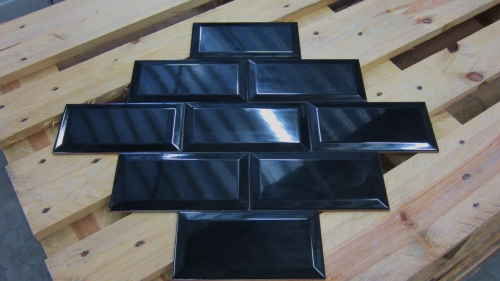 Metro Tegel Zwart Glans 10 x 20