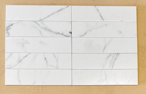 Handvorm Carrara Wit Mat 7,5 x 30 